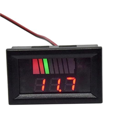 Battery Charge Level Indicator Car Battery Capacity Meter Tester Checker 12V-60V Red Motorcycle Checker Auto Tester Fuel Gauge Indicator