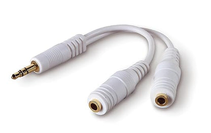 Belkin 3.5mm Audio Splitter – Dual Headphone and Speaker Jack Adapter for Sharing Music or Videos – Compatible with iPhone, iPad, Laptops, Tablets, and Other Devices with AUX Port – White