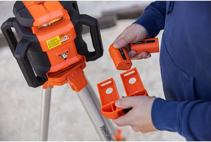 Johnson Level & Tool JRT300-RDHV-S Self-Leveling Red Dual Slope Rotary Laser System, 4,000FT Range, Lithium Ion Batteries, Magnetic Target, Laser Detector, Remote Control, Tripod and 13 FT Grade Rod
