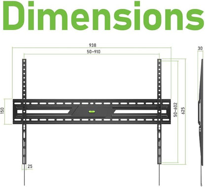 Ultra Slim Flush TV Wall Mount Bracket for VIZIO 4K Smart V4K65M 65Inch - 1.2" Low Profile, Industrial Grade 165lbs, Easy Installation
