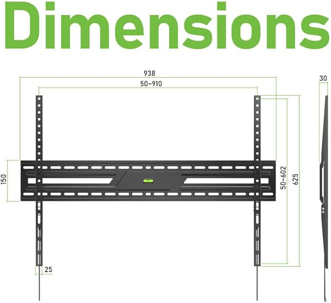 Ultra Slim Flush TV Wall Mount Bracket for VIZIO 4K Smart V4K70M 70Inch - 1.2" Low Profile, Industrial Grade 165lbs, Easy Installation