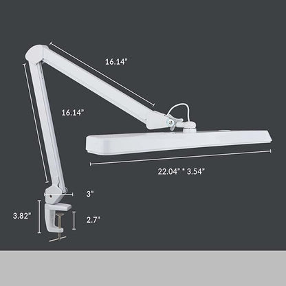 Neatfi XL 2,500 Lumens LED Task Lamp, 22 Inches Wide, 30W, 162 Pcs SMD LED, Eye-Caring, Desk Light with Clamp for Home, Office, and Study Room (Non-CCT, White)