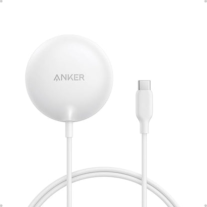 Anker Zolo Magnetic Wireless Charger, Qi2 Certified 15W MagSafe-Compatible Wireless Charging Pad, for iPhone 16/15/14/13 Series, AirPods, and More (Adapter Not Included) (White, 1 Pack)