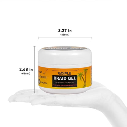 8.8OZ Strong Hold Braiding Gel for Twists, Locs, Cornrows - Tames Frizz, High Shine, No Flake, Easy Edge Control