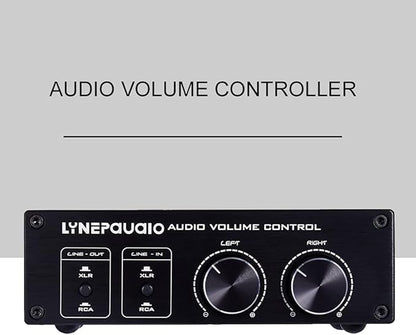 QIUNI Passive Volume Controller with Fully-Balanced & Single-Ended Mode XLR & RCA Interface for Home Stereo System Pre-Amplifier Speaker