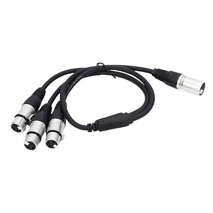 Estink XLR Splitter Cable 3 Pin Male to 3 Female Y Splitter with Zinc Alloy Connectors for Balanced Audio Signal in Studio Live Performance 2ft