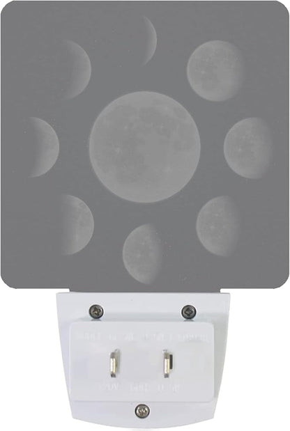 Smoaffly Moon Phases Night Light Plug-in LED Nightlights Auto Sensor Night Lamp Dusk-to-Dawn Lamp Home Decor for Nursery Children Girls Boys