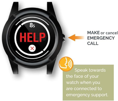Connected Caregiver Safety+ 4G Medical Alert System for Seniors: Smart Watch, Fall Detection, 24/7 Monitor, WiFi Locate, SOS Button, Small, Lightweight, (Call to Activate)