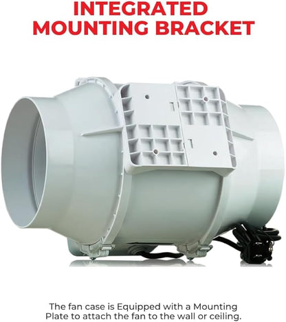 VENTS-US TT 200-8 inch Inline Fan for Ducting with High Static Pressure Application - Ideal Solutions for Multi-Purpose Supply or Exhaust Use in Household and Commercial Ventilation