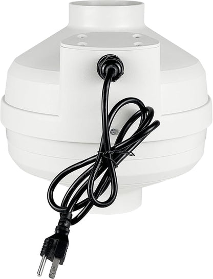 MIDCVFRUN 4 inch Radon Fan, 2 speed 260/188CFM Radon Mitigation System Quickly Mitigate Radon Quiet and Energy Efficient IP67 Waterproof Indoor Outdoor Installation
