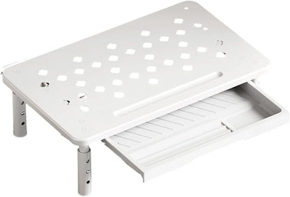 LUOOHL Adjustable Monitor Stand with Storage Shelf Ergonomic Designs for Home Office Workspaces Steel Construction Quick Assembly Desktop Organizers for Electronics