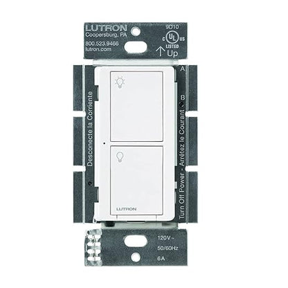 Lutron Caseta Original Smart Light Switch (Lutron Smart Hub Required), for Home, LED Lights, and Fans, 6 Amp, Single-Pole/3-Way, Neutral Required, PD-6ANS-WH, White, 4-Pack