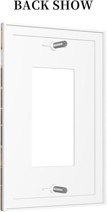 Bvtewkhz Brown Abstract Luxury Modern Geometric Cubic Marble 1 Gang Single Rocker Decorative Light Switch Covers Electrical Faceplate Switch Plates for Bathroom Kitchen Home