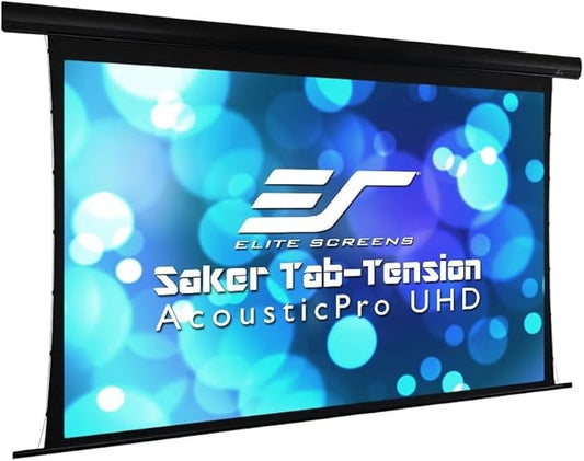 Elite Screens Saker Tab-Tension AcousticProUHD RC1 Kit, 120-INCH 20" Drop Acoustically Sound Transparent Projector Screen, SKT120UH2-E20-AUHD