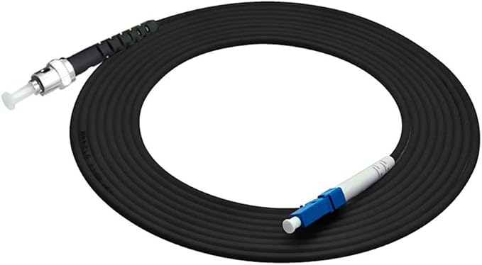 Jeirdus 20M LC to ST Outdoor Armored Simplex 9/125 SM Fiber Optic Cable Jumper Optical Patch Cord Singlemode 20Meters 65ft LC-ST