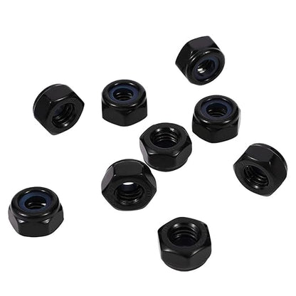 MewuDecor 5/16-18 Nylon Insert Hex Lock Nuts Locknuts, 304 Stainless Steel 18-8, Black Oxide, 25 PCS