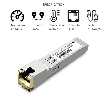 OPSTRAN 1000BASE-T SFP RJ45 Copper Transceiver Module Compatible with Netgear AGM734 100m Cat5e/6