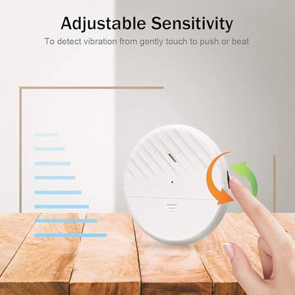 EverNary Window Vibration Alarm,6Pack 125dB Loud Ultra-Slim Anti-Theft Alarm for Door and Window Glass Break Sensor Alert with Adjustable Sensitivity (6, White)