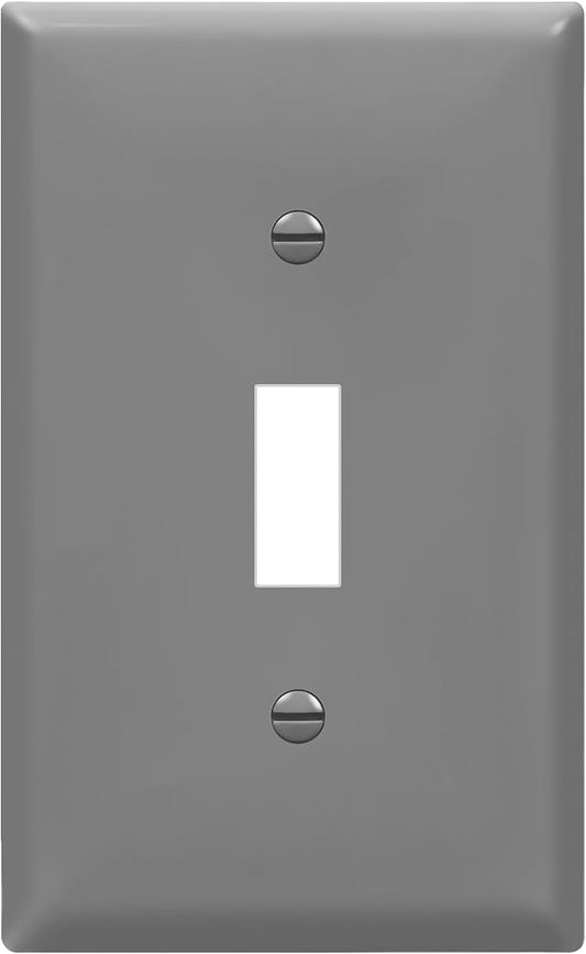 ENERLITES Toggle Light Switch Wall Plate, Size 1-Gang 4.50" x 2.76", Unbreakable Polycarbonate Thermoplastic, 8811-GR, Gray