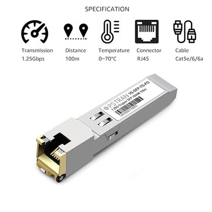 OPSTRAN 1000BASE-T SFP RJ45 Copper Transceiver Module Compatible with Fortinet FS-TRAN-GC FG-TRAN-GC FR-TRAN-GC 100m Cat5e/6