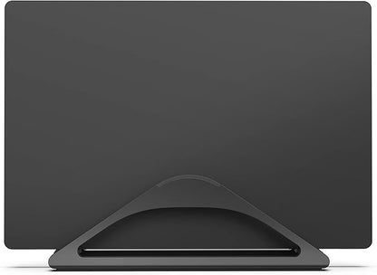 HumanCentric Vertical Laptop Stand for Desks in Matte Black, Upright Adjustable Holder to Dock Apple MacBook Stand, and Other Laptops to Organize Work & Home Office, Automatic Grip