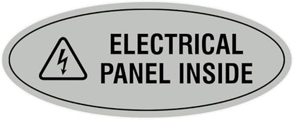 Signs ByLITA Oval Electrical Panel Inside Sign (Lt Gray) - Medium