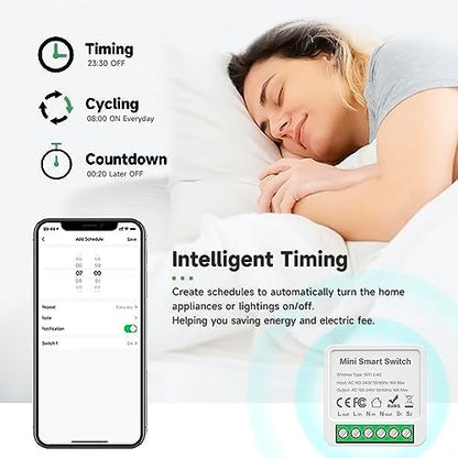 IHSENO ZigBee3.0 Smart Switch Mini Relay Switch, ZigBee Smart Light Switch Need Zigbee Hub Work with Tuya Smart Life APP Smart Button Scene Remote for Tuya Smart Home Devices (4)
