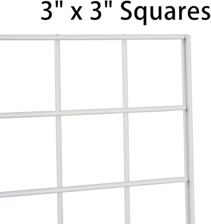 NEESEEYEE Commercial Grade Gridwall Panels – Heavy Duty Grid Panel for Any Retail Display, 2’ Width x 4’ Height, 4 Gridwall Panels Per Carton (White Finish)