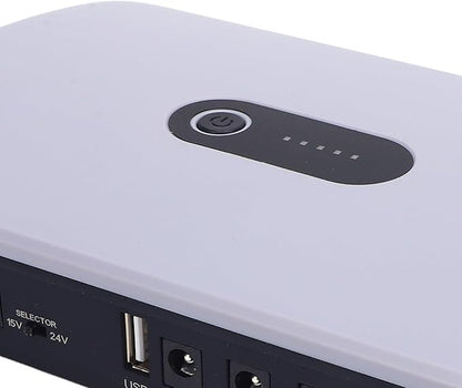UPS Battery Backup Uninterruptible Power Supply 10400mAh Large Capacity DC Standby Backup Power for Router Modem Camera Security Devices ABS Material