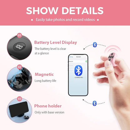 Fingertip Wireless Bluetooth Remote Control, 2026 New Bluetooth Ring Scroller Video Scrolling Ring Remote Control Page Turner (Black, with Charging Base)