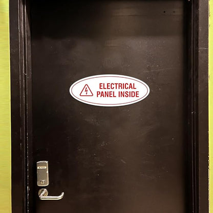 Signs ByLITA Oval Electrical Panel Inside Sign (Red/Yellow) - Large