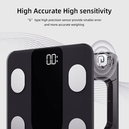 RunSTAR Smart Scale for Body Weight, Digital Bathroom Scale BMI Weighing Body Fat Scale, Body Composition Monitor Health Analyzer with Smartphone App, 400 lbs - Black