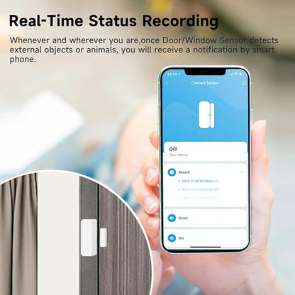 IHSENO WiFi Door Window Sensor,Smart Door Open/Closed Detector with App Alert,Wireless Entry Detector Sensor Alarm for Home Security&Automation (4Pack)