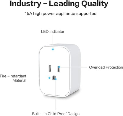 Aqara Zigbee Smart Plug with Energy Monitoring,Overload Protection,Scheduling and Voice Control, 15A Outlet Compatible with Alexa, Google Assistant, and Apple HomeKit Compatible