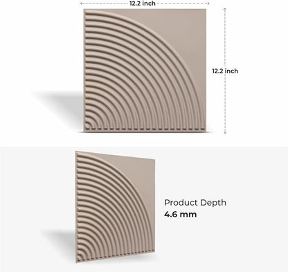 From Plain To Beautiful In Hours 9002 Arc Swell PVC 12 in x 12 in Peel and Stick Wall Panels (Covers / 10 sq.ft), Rodeo Dust, 10 Piece