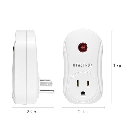 Beastron Upgraded Remote Controlled Outlet (1 Pack with 1 Remote),Expandable Remote Light Switch Kit, Wireless On Off Power Switch, 100ft RF Range, Compact Design, White