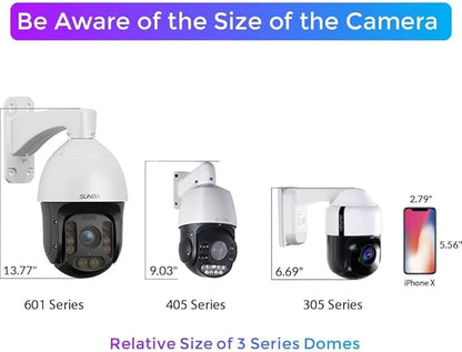 SUNBA Outdoor PTZ Analog Camera, 22X Optical Zoom, 960H CCTV Security Dome Camera, up to 328ft Night Vision with RS485 Control (405-22X)