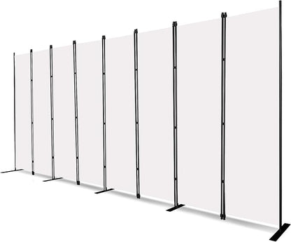 MAYOLIAH 8-Panel White Room Divider 6ft Tall Folding Privacy Screen Portable Office Partition Indoor Wall Separator 160" W X 72" H