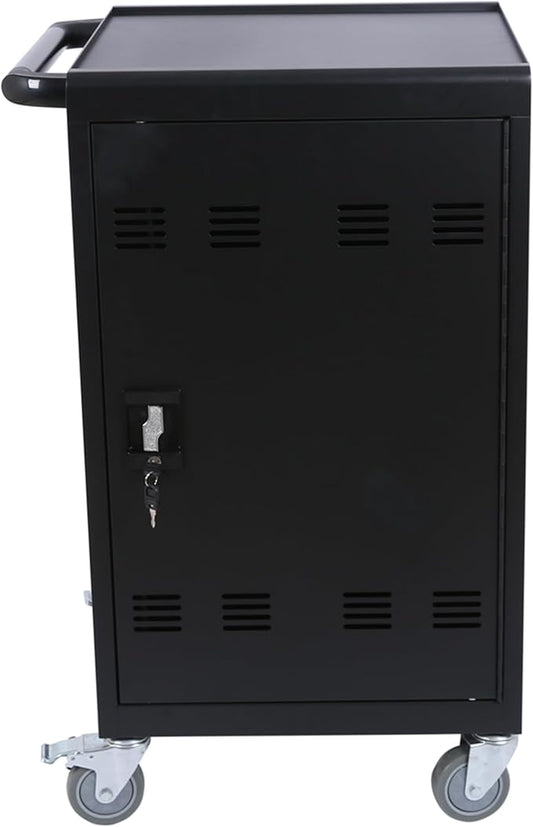 Aokleo 32 Devices Laptop Charging Cart, Tablet Storage Carts for Pad Up to 16.3" Screen Size, Classroom Computer Mobile Charging Station for Pads,Chromebooks,Laptops,Security Storage (Black)