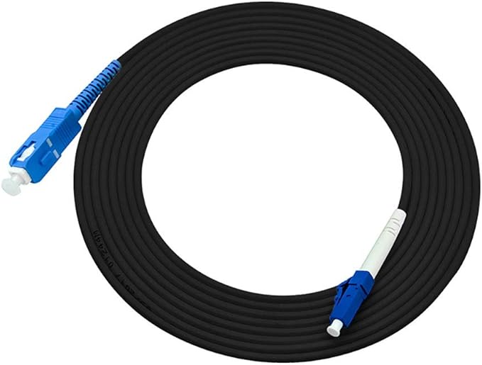 Jeirdus 200M LC to SC Outdoor Armored Simplex 9/125 SM Fiber Optic Cable Jumper Optical Patch Cord Singlemode 200Meters 656ft LC-SC