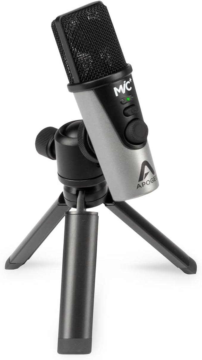 Apogee MiC Plus - Studio Quality USB Microphone with Cardioid Condenser Mic Capsule, Built In Mic Pre-Amp & Zero-Latency Headphone Output