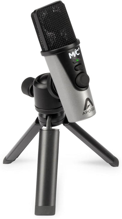 Apogee MiC Plus - Studio Quality USB Microphone with Cardioid Condenser Mic Capsule, Built In Mic Pre-Amp & Zero-Latency Headphone Output
