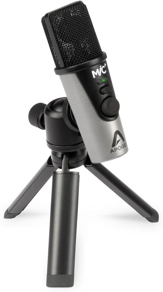 Apogee MiC Plus - Studio Quality USB Microphone with Cardioid Condenser Mic Capsule, Built In Mic Pre-Amp & Zero-Latency Headphone Output