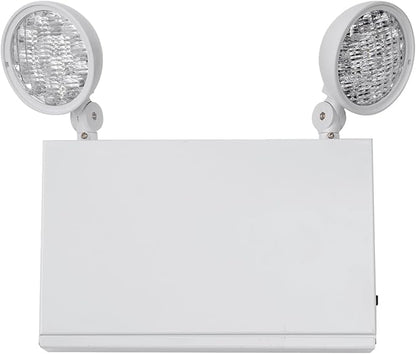TANLUX New York City Approved Emergency Light, Emergency Lights with Battery Backup, White Steel Housing, AC 120/277V, Two Heads