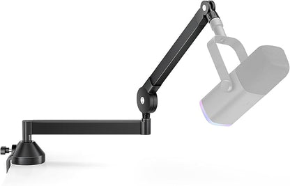 InnoGear Low Profile Mic Arm, 360° Rotatable Microphone Boom Arm Mic Stand for Fifine AM8 K669B Blue Yeti HyperX QuadCast SoloCast AT2020, with Mic Clip 3/8" to 5/8", 3/8" to 1/4" Adapter, Black