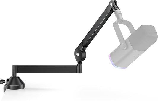 InnoGear Low Profile Mic Arm, 360° Rotatable Microphone Boom Arm Mic Stand for Fifine AM8 K669B Blue Yeti HyperX QuadCast SoloCast AT2020, with Mic Clip 3/8" to 5/8", 3/8" to 1/4" Adapter, Black
