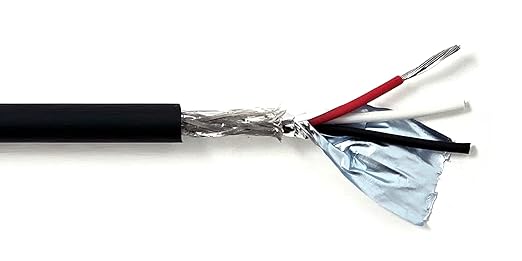 KWANGIL 3C 18AWG AMSB Shielded Cable Wire (UL2464) - Highly Flexible Str TC, PVC Ins, OS+TC BRD, PVC JKT for CNC Machine, Stepper Motor, VFD Spindle (Matte Black 50FT)