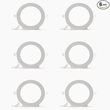 INFIBRITE 6 in Slim Recessed LED Downlight with Night Light 5CCT Selectable White New Construction 12 Watt 1050LM Triac Dimmable 6 Pack