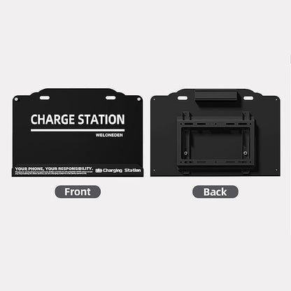 Wall Mounted Cell Phone Charging Station Mobile Phone Charging Station | Fast Charging 8 Device | Compatible with iphone ipad Smartphone Tablets Port | Great for Offices Hotel Hospital Airport (Black)