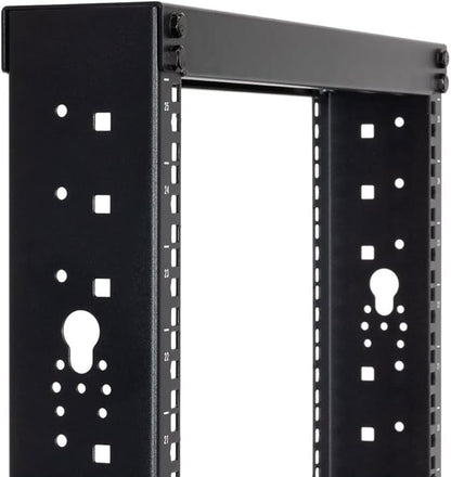 NavePoint 25U 2 Post Open Frame Server Rack for 19 Inch Equipment, AV, Networking, Data & IT Devices, 2-Post Rack 25U 881lbs Weight Capacity, Black